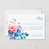 Elégant Romantique Floral Script Wedding RSVP (Devant)