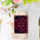 Élégant romantique Rose Faire-part de mariage goth