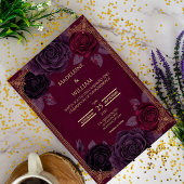 Élégant romantique Rose Faire-part de mariage goth
