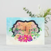 Elegant romantisch bloemboeket dank u kaart (Staand voorkant)