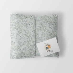 Elegant Romantisch Bloemenpatroon Sage Cadeaupapier