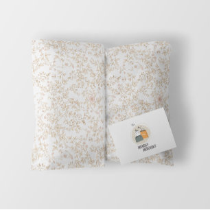 Elegant romantisch bloemmotief beige cadeaupapier