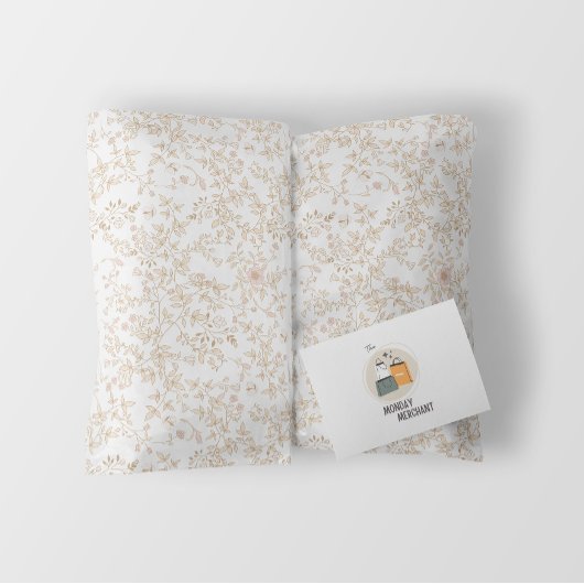 Elegant romantisch bloemmotief beige cadeaupapier