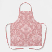 Elegant Romantisch Chic Bloemen Damask-Pastel Roze Schort (Voorkant)