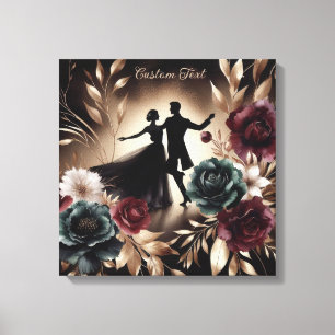 Elegant Romantisch Dansend Paar Gepersonaliseerd Canvas Afdruk