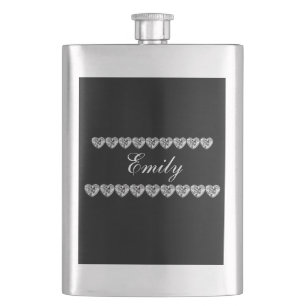 Elegant romantisch diamanthartje heupfles
