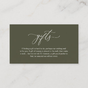 Elegant Romantisch, Een notitie bij cadeaus, Olijf Informatiekaartje