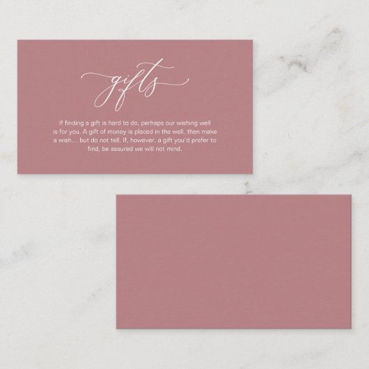 Elegant Romantisch, Een notitie over geschenken, S Informatiekaartje (Voorkant / Achterkant)