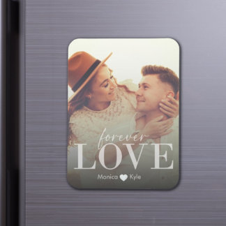 Elegant Romantisch Forever Love Custom Photo Magneet