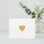 Elegant romantisch goudhart voor stippen briefkaart (Staand voorkant)