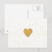 Elegant romantisch goudhart voor stippen briefkaart (Voorkant / Achterkant)