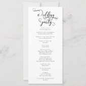 Elegant romantisch kalligrafie bruiloft programma (Achterkant)