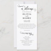 Elegant romantisch kalligrafie bruiloft programma (Voorkant)