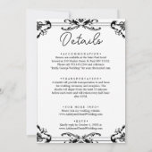 Elegant romantisch koppel zwart-wit bruiloft kaart (Achterkant)