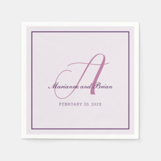 Elegant romantisch modern monogram servet