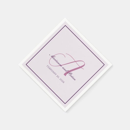 Elegant romantisch modern monogram servet (Hoek)