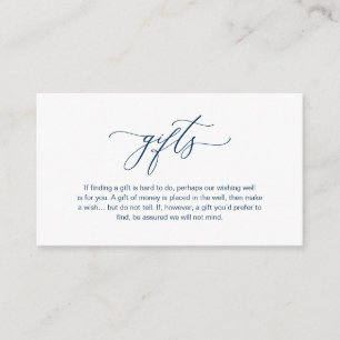Elegant Romantisch, Navy Blue, Een notitie over ge Informatiekaartje