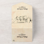 Elegant romantisch paar stripverhaal-thema bruilof all in one uitnodiging (Buitenkant)