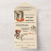 Elegant romantisch paar stripverhaal-thema bruilof all in one uitnodiging (Binnen)