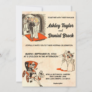 Elegant romantisch paar stripverhaal-thema bruilof kaart