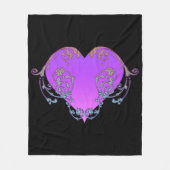 Elegant, Romantisch Paars Hart met Vlaanderen Fleece Deken (Voorkant)