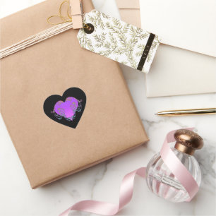 Elegant, Romantisch Paars Hart met Vlaanderen Sticker