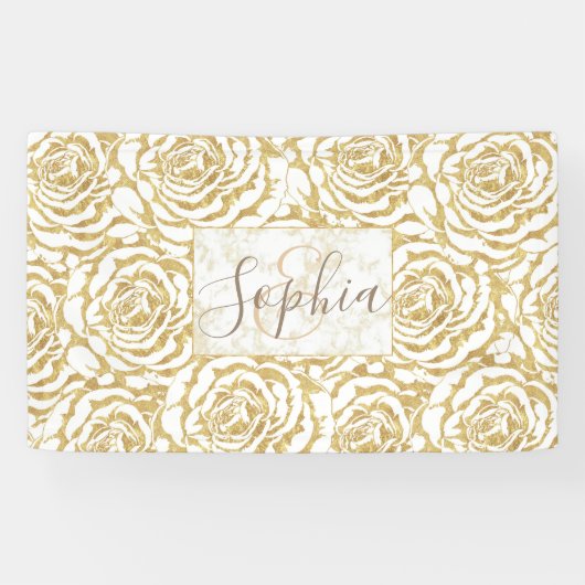 Elegant romantisch roos afbeelding spandoek (Horizontaal)