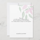 Elegant Romantisch Roze Wildbloemen Waterverf Kuns Bedankkaart (Achterkant)