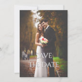 Elegant romantisch script kleur foto bruiloft save the date (Voorkant)
