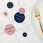 Elegant Romantisch Script Navy & Blush Confetti (Groep)