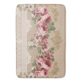 Elegant Romantisch Victoriaans Roze Bloemen Badmat (Voorkant Verticaal)