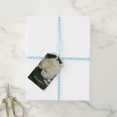 Elegant & Romantisch Witte Roos Personaliseren Cadeaulabel (Met Touw)
