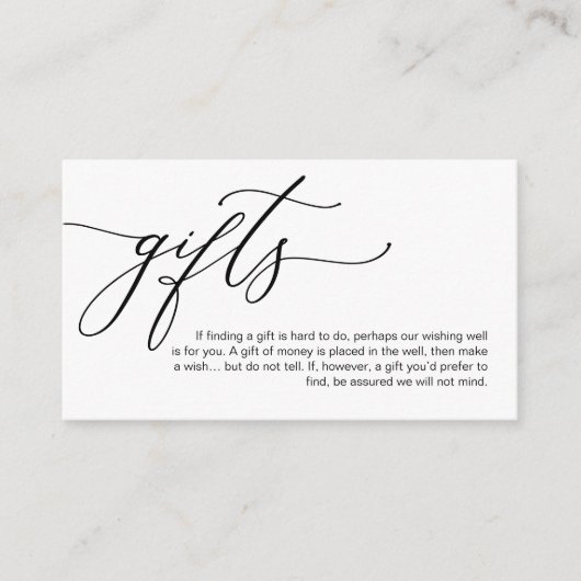 Elegant Romantisch, Zwart script, Een notitie over Informatiekaartje (Voorkant)