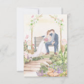 Elegant Romantische Tuin Koppel Illustratie Bewaar Kaart (Achterkant)