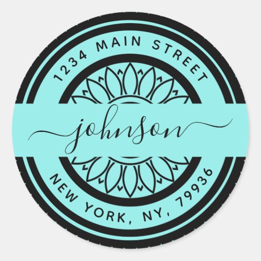 Elegant Rond Retouradres,Maak Uw Eigen Ronde Sticker (Voorkant)