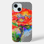 Elegant rood abstract bloemenschilderij waterverf Case-Mate iPhone case (Achterkant)