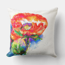 Elegant rood abstract bloemenschilderij waterverf