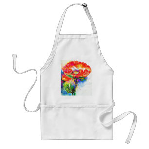 Elegant rood abstract bloemenschilderij waterverf standaard schort