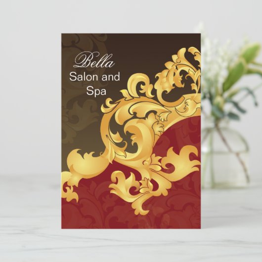 elegant rood bloeiend Zaken Dank u Kaarten (Staand voorkant)