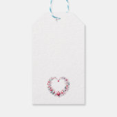 Elegant rood bloemenhart Dank u Baby shower Cadeaulabel (Achterkant)