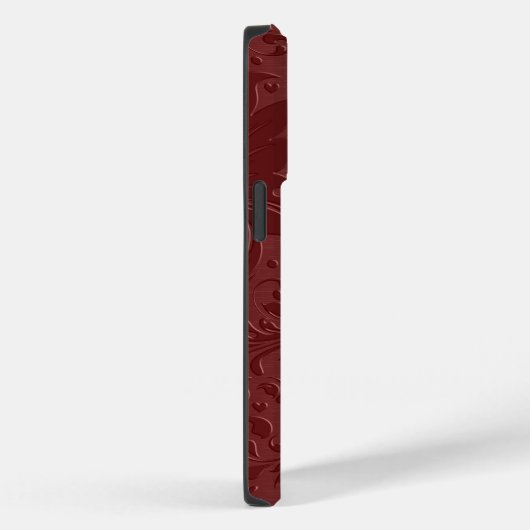 Elegant rood bloemenkant op rood Case-Mate iPhone case (Achterkant / Rechts)