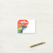 Elegant rood bloemenschilderij waterverf post-it® notes (Op bureau)