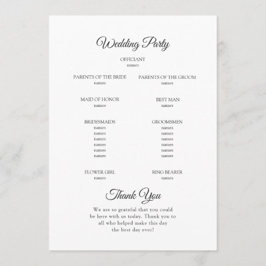 Elegant rood bloesem roos. Botanische bruiloft Programma (Achterkant)