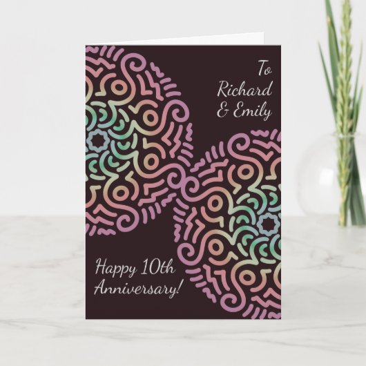 Elegant rood Boho Mandala bruiloft Jubileum Kaart (Voorkant)