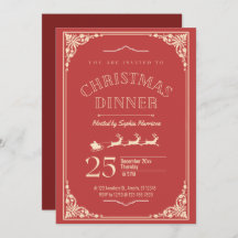 Elegant rood en crème detail kerstdiner