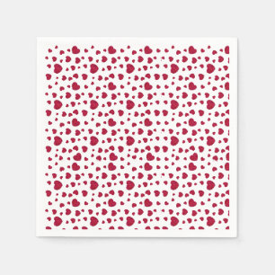 Elegant rood en donkerroze bloemrozenpatroon servet