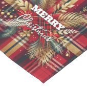 Elegant Rood en Goud Feestelijk Plaid Korte Tafelloper (Hoek)