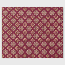 Elegant rood en goud patroonontwerp cadeaupapier