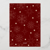 Elegant Rood en Goud Rendier Vrolijk Kerstfeest Folie Feestdagenkaart (Achterkant)