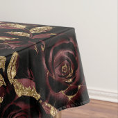Elegant rood en goud Roos bloemmotief Tafelkleed (Voorbeeld)